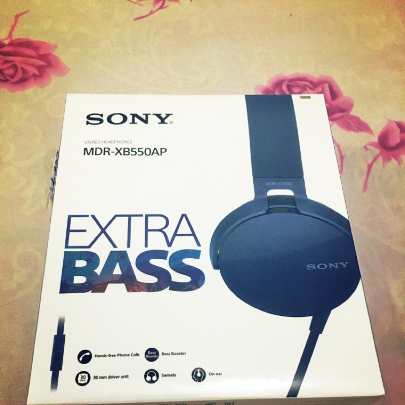 SONY 全新立體耳機 MDR-XB550AP EXTRA BASS低音增強 現貨藍