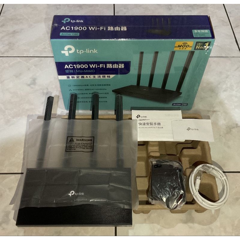 【二手】TP-Link Archer C80 AC1900 Gigabit 雙頻 WiFi無線網路分享器路由器