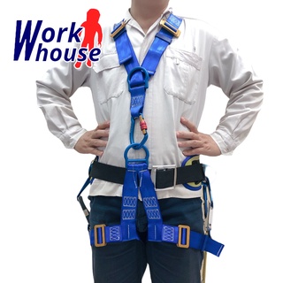 【Work house】巨力 消防斜坡用背負式安全帶 雙大鋁鉤+背負式安全帶+O型環+緩衝包降落傘式 ALUHY002