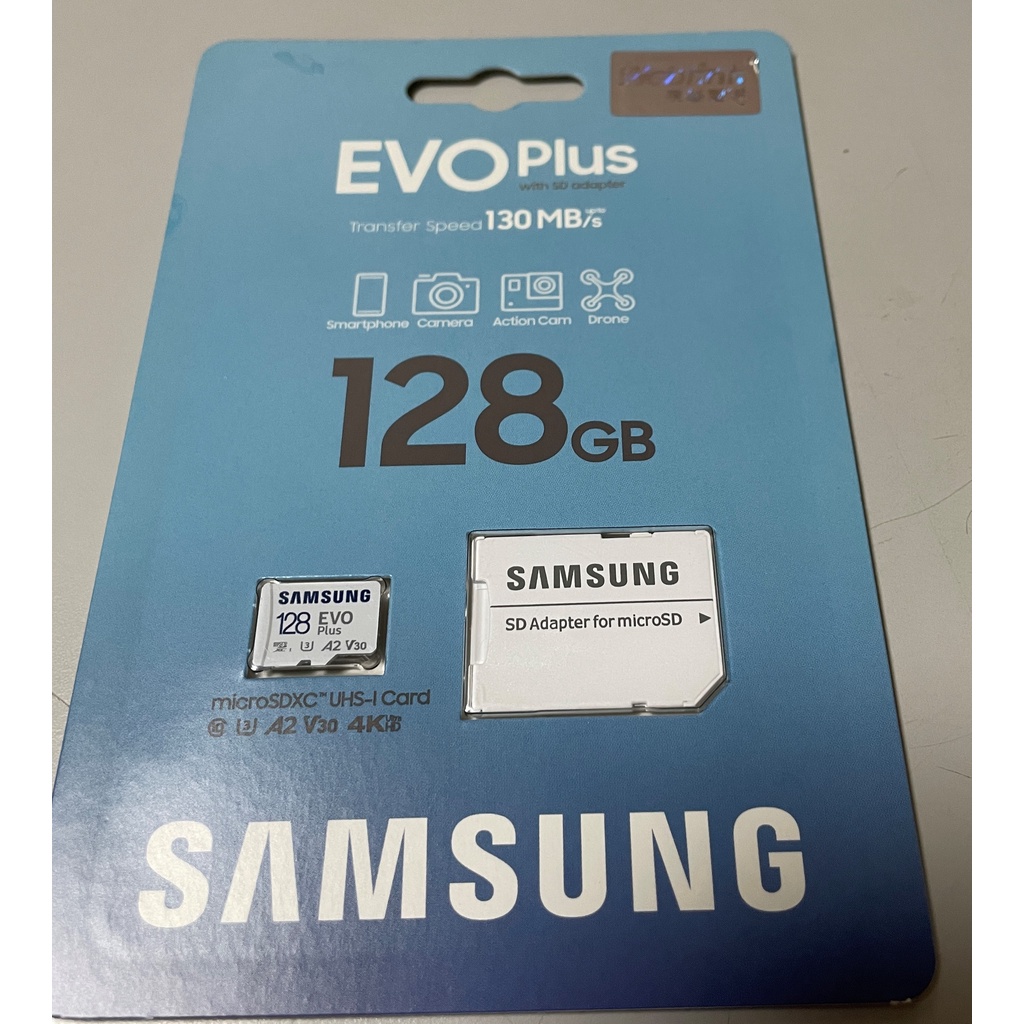 SAMSUNG三星 EVO Plus 128GB microSDXC UHS-I(U3)A2 V30記憶卡