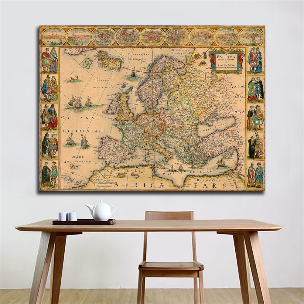 {GOOD} 復古歐洲地圖海報印刷壁掛藝術牆裝飾