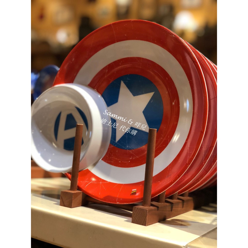 咩代購🌸香港迪士尼 復仇者聯盟 美國隊長 A 美耐皿兒童餐盤