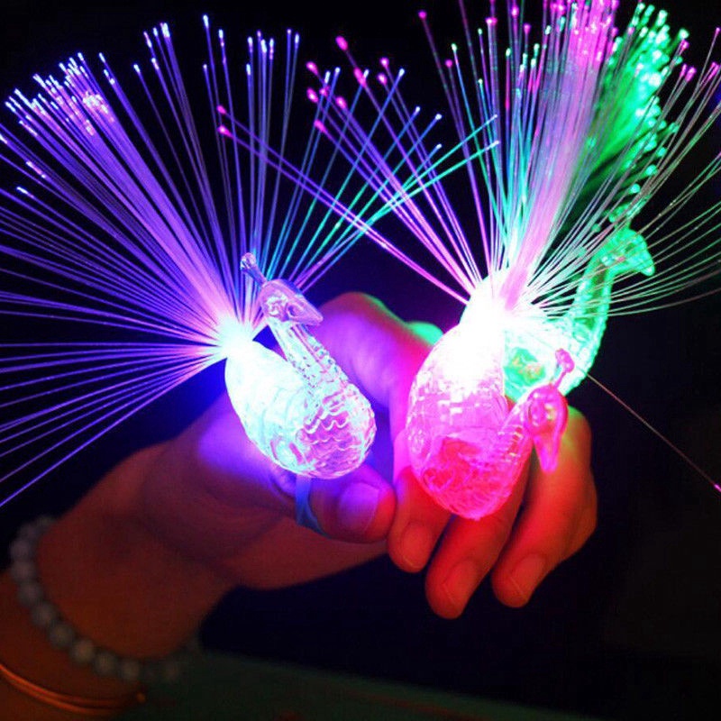 發光燈隨機兒童玩具燈兒童房裝飾燈多彩 LED 燈孔雀手指燈