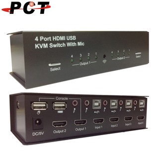♫♫熱銷現貨♫♫【PCT】4進2出 USB HDMI 矩陣式多電腦控制切換器(MHC424)