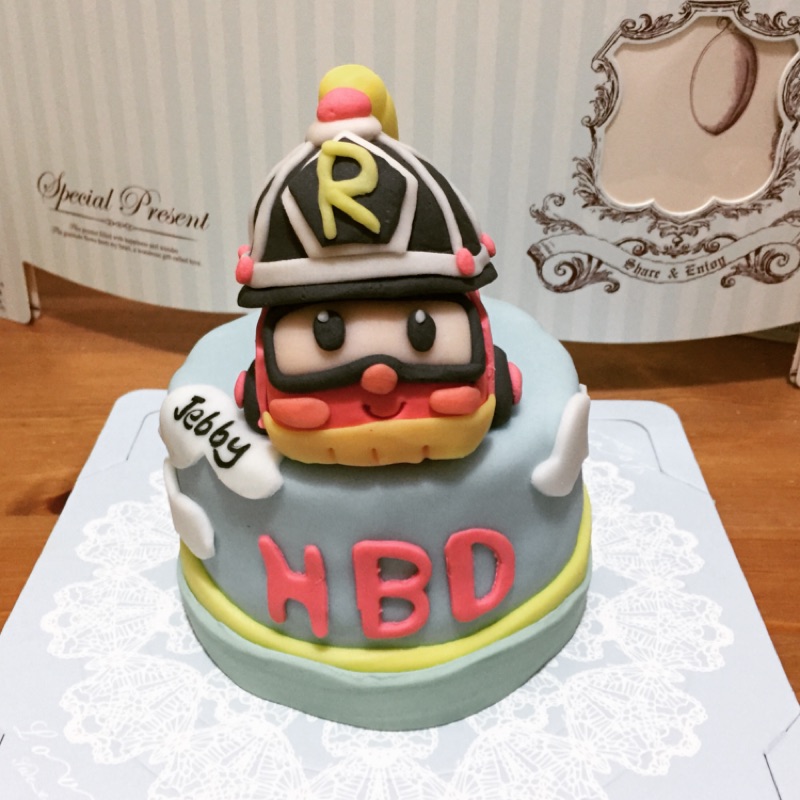 ［寇比］波力 羅伊 消防車 客製化翻糖蛋糕/磅蛋糕/杯子蛋糕/結婚蛋糕/婚禮小物