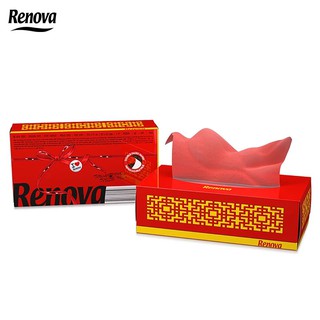 RENOVA葡萄牙進口 彩色抽取式衛生紙 紅色（1盒含80抽）