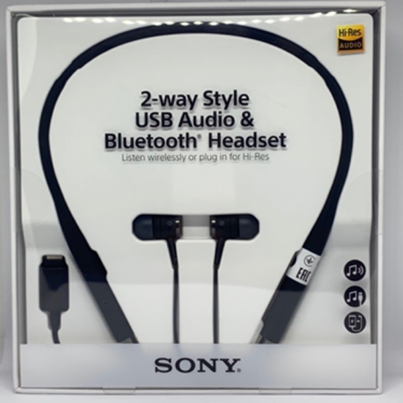 SONY 高音質頸掛式藍牙耳機 SBH90C 磁吸耳塞設計黑