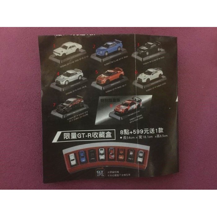 7-11 Nissan GTR 模型組裝迴力車【劉正 專屬下標賣場】