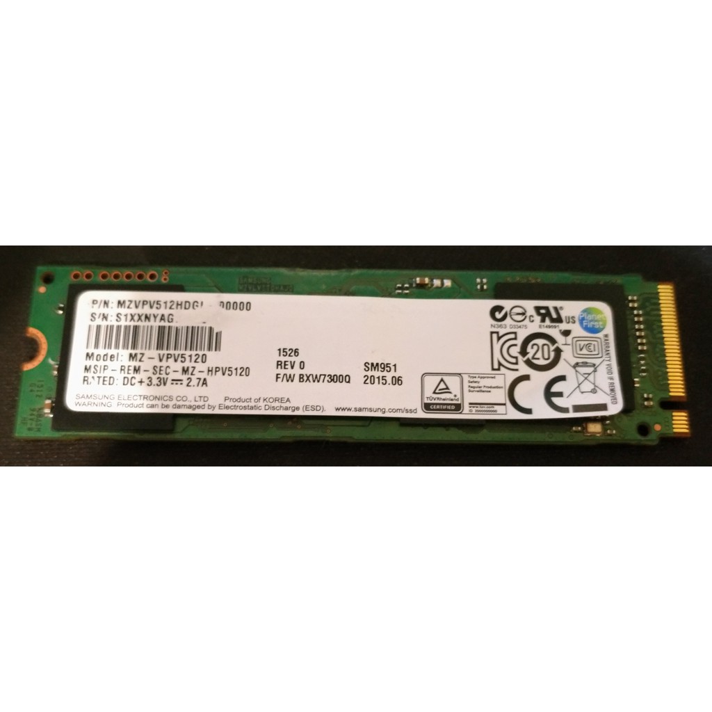 三星 SM951 512G NVME M.2 SSD