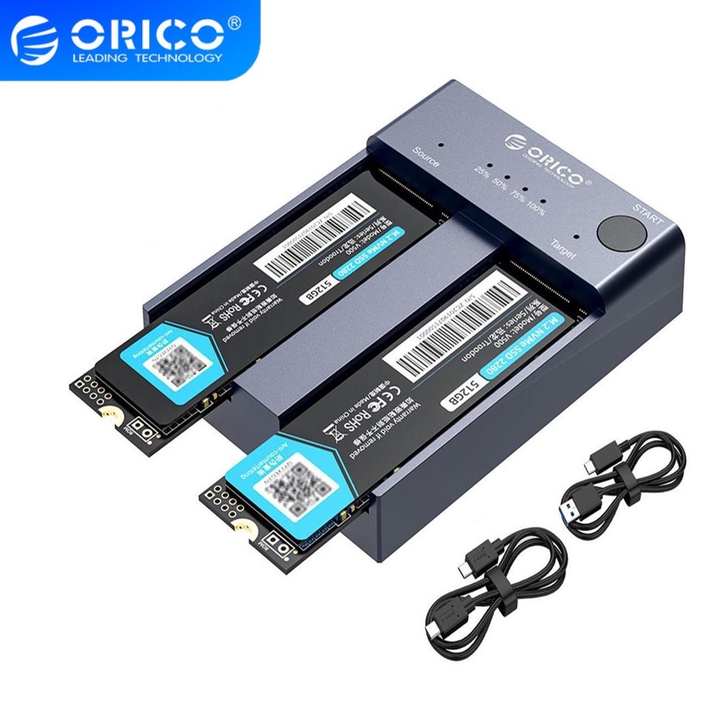 Orico Dual Bay M.2 NVME SSD 外殼離線克隆 USB C 3.1 Gen2 10GBPS 適用於