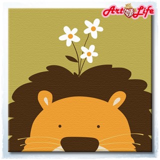 【ArtLife 藝術生活】22008獅子 20x20cm含框 DIY 數字油畫 彩繪 全館現貨