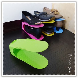 彩色一體鞋架 加厚一體式創意鞋架 日式雙層收納鞋架 簡易鞋架 鞋櫃收納 贈品禮品 B2333