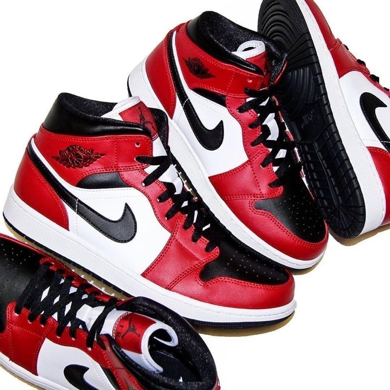 DY• AIR JORDAN 1 MID CHICAGO BLACK TOE 芝加哥黑頭 男鞋 554724-069