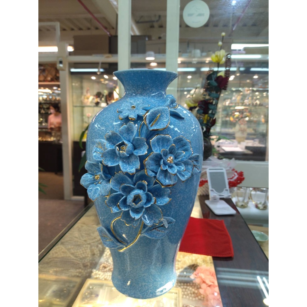 高溫瓷器立體手捏花花瓶