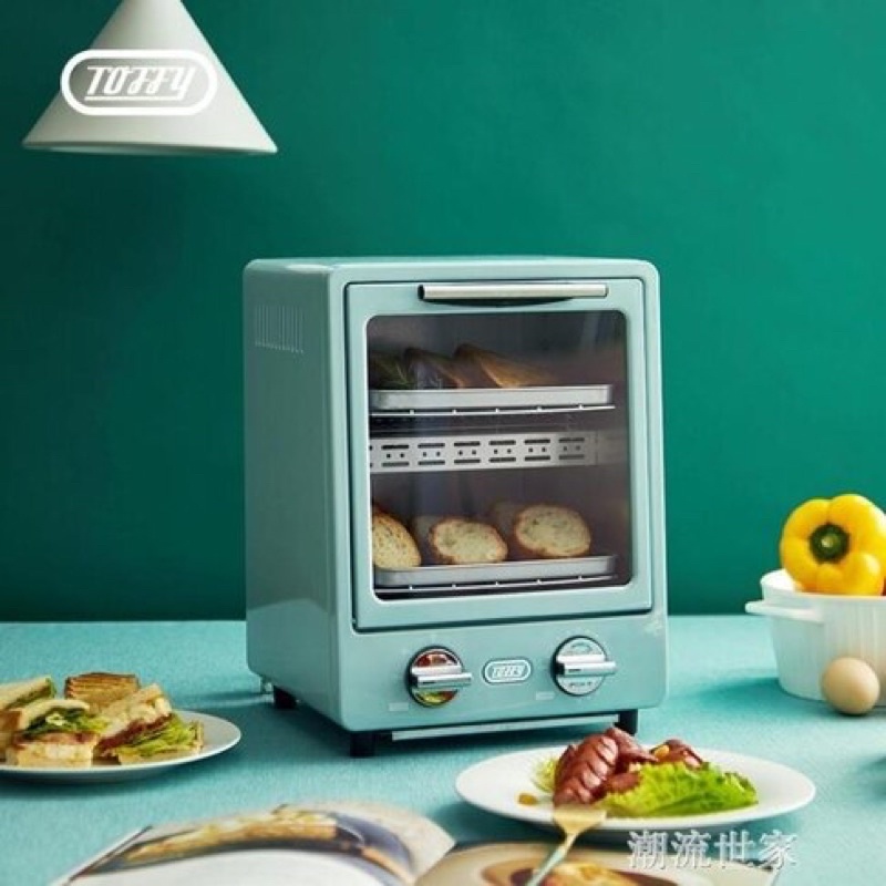 日本 Toffy PASTEL RETRO K-TS1 電氣烤麵包機/烤箱 復古時尚 2段火力 馬卡龍家電