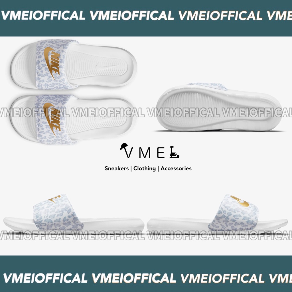 【VMEI_OFFICAL】Nike Victori One 豹紋拖鞋 防水拖 防滑拖 防水拖鞋 藍紫 金男段 女段
