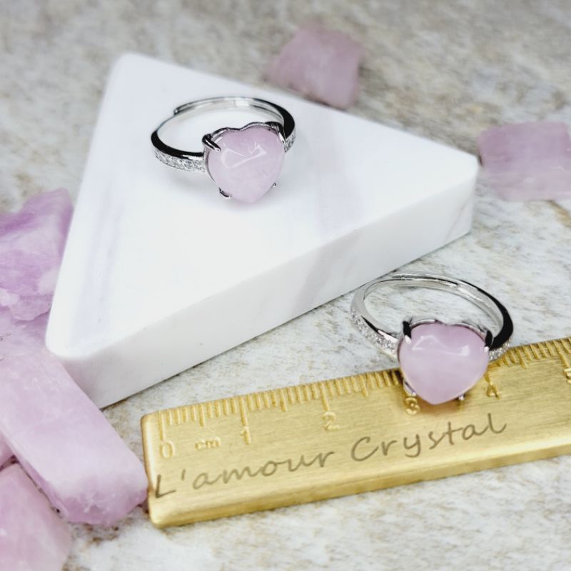L'amour Crystal 天然紫鋰輝愛心型戒指