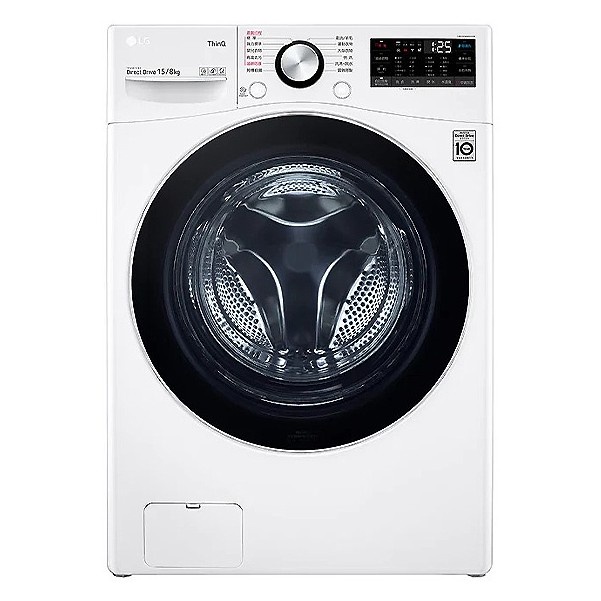 LG樂金【WD-S15TBD】15公斤WiFi滾筒洗衣機(蒸洗脫烘)-冰磁白 /標準安裝