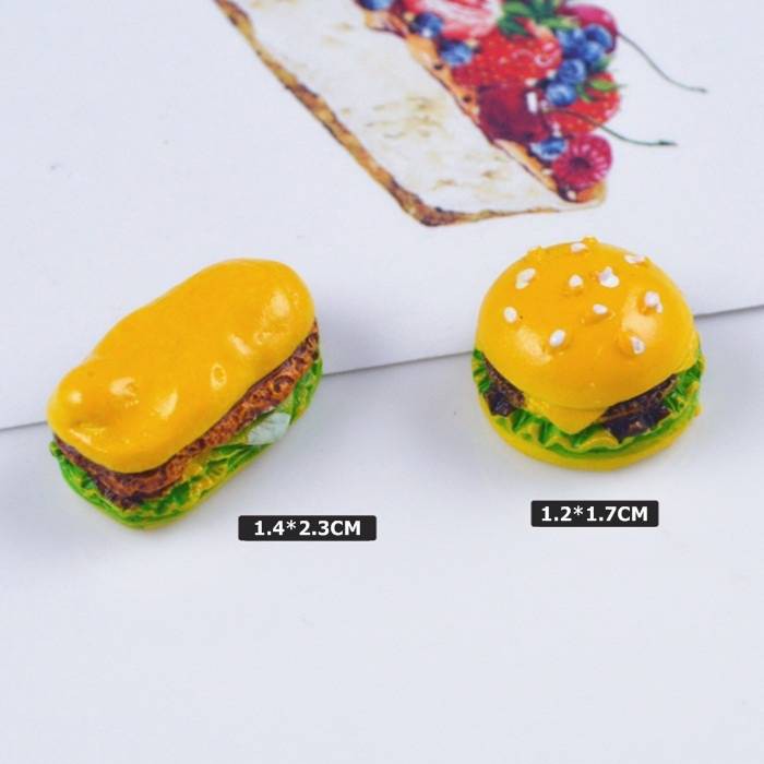 【捷運江翠站】🔆現貨🔆👍 樹脂仿真食玩漢堡 奶油手機殼配件史萊姆diy飾品配件
