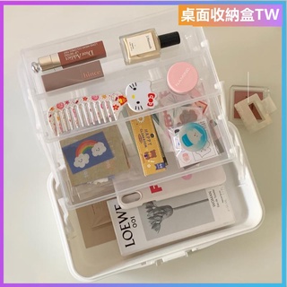 桌面收納盒 化妝品收納盒 生活收納盒 亞克力收納盒化妝品美甲護膚品收納ins簡約多層防塵宿舍神器美術生工具箱