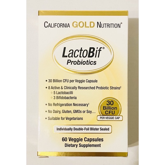 ❤️現貨California Gold Nutrition LactoBif 益生菌 300 億菌落單位 60 粒膠囊