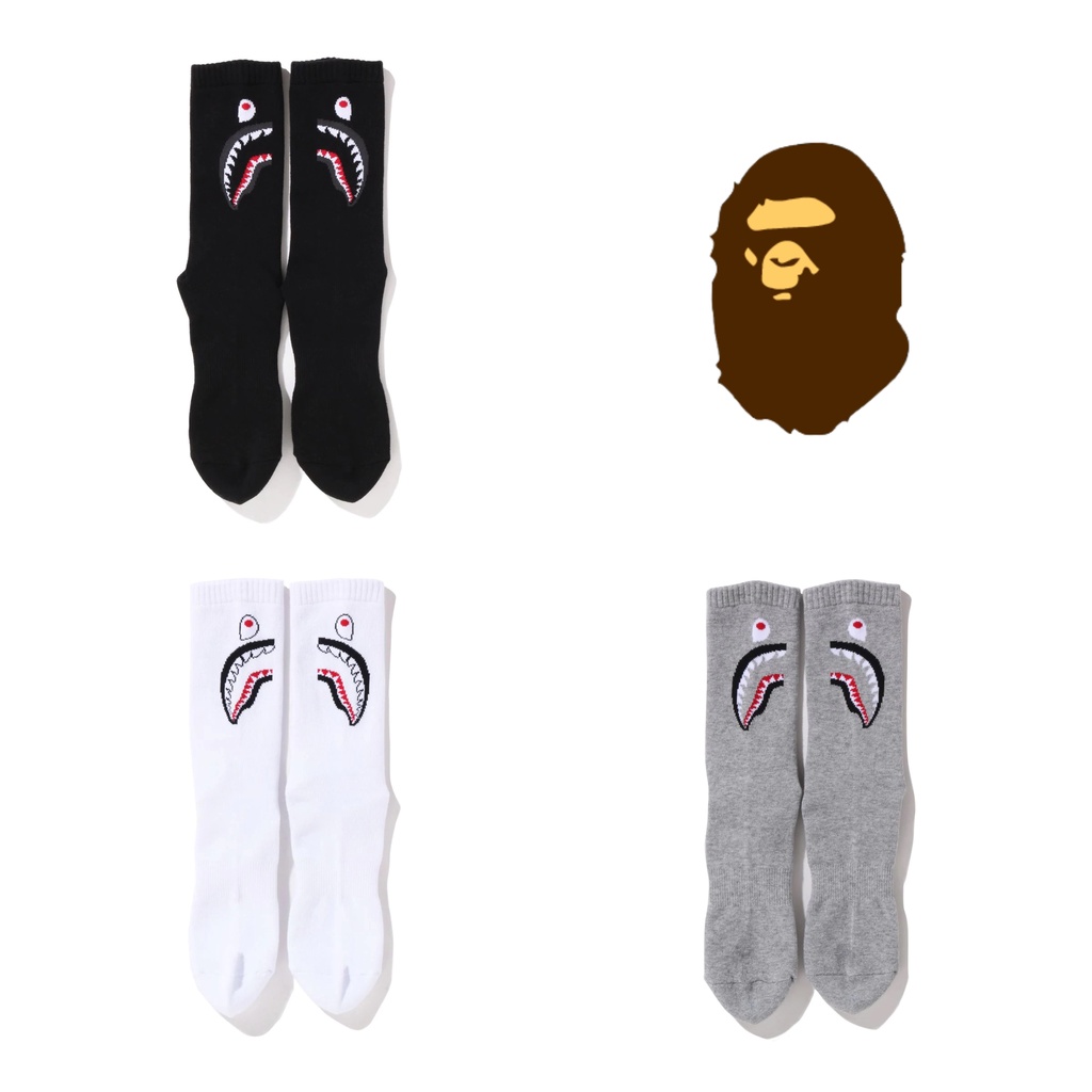 【日貨代購CITY】APE SHARK SOCKS BAPE 鯊魚 三色 襪子 黑襪 長襪 WGM 4色 現貨