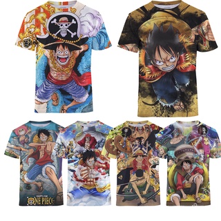 男士新款時尚ONEPIECE 海賊王3d印花t恤休閒夏季襯衫上衣
