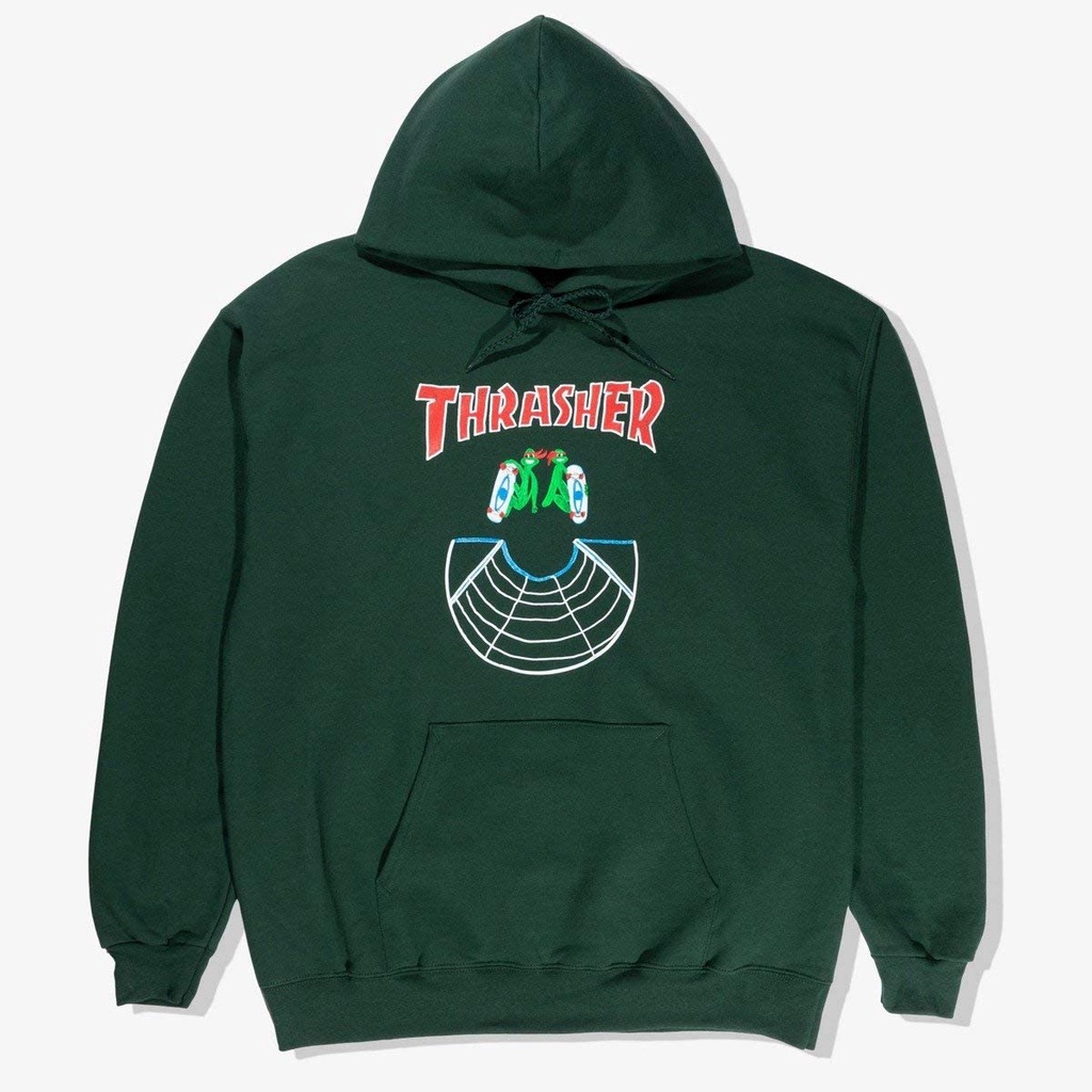 THRASHER DOUBLES HOOD HOODY 綠色 帽T 舊金山品牌