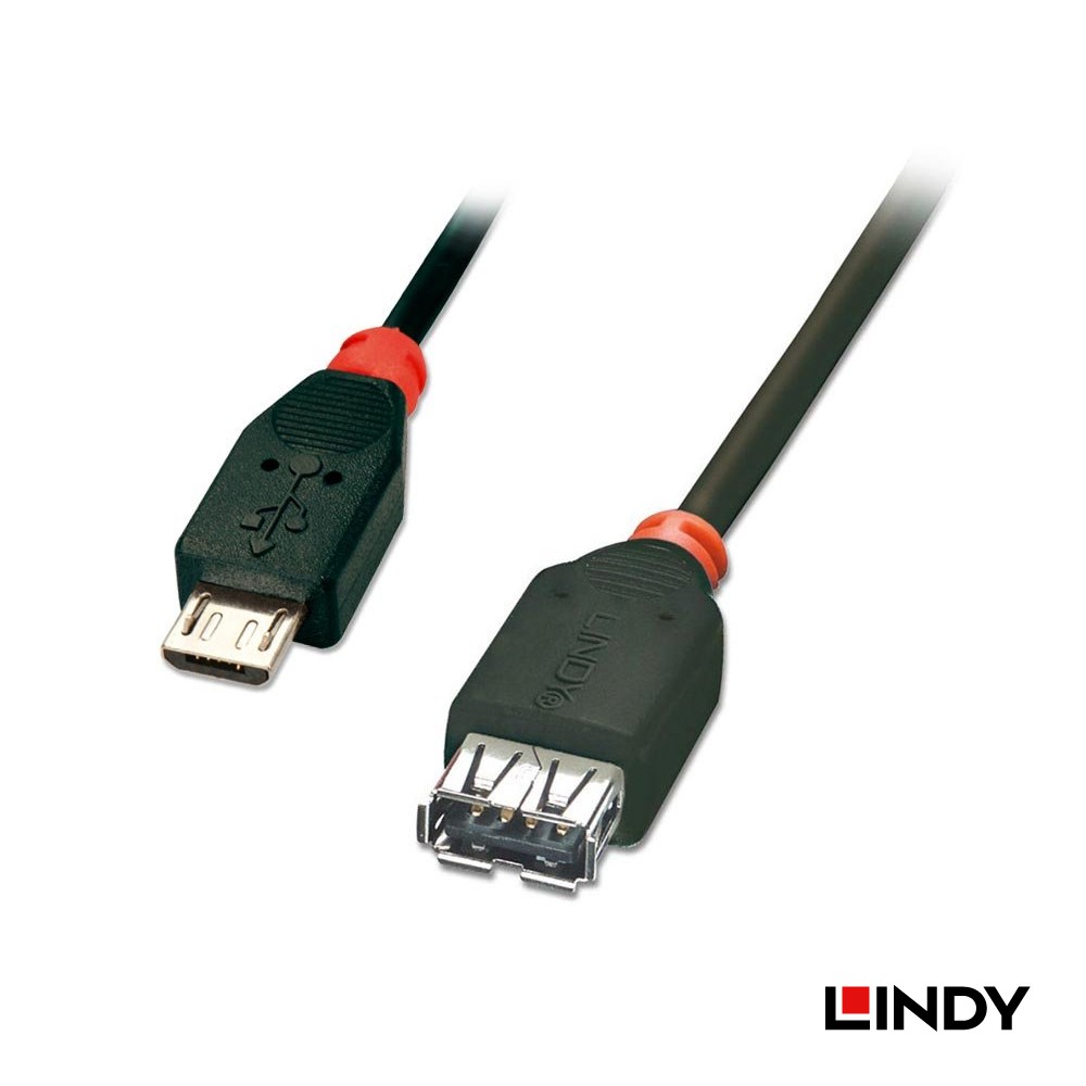 LINDY 林帝 31935 - USB2.0 MICRO B/公 轉 A/母 OTG 傳輸線 0.5 M 大洋國際電子