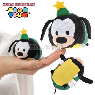 『 單位日貨 』日本正版迪士尼 專賣店限定 聖誕 樹 裝 tsum tsum 高飛狗 疊疊 絨毛 小娃娃 沙包 螢幕擦