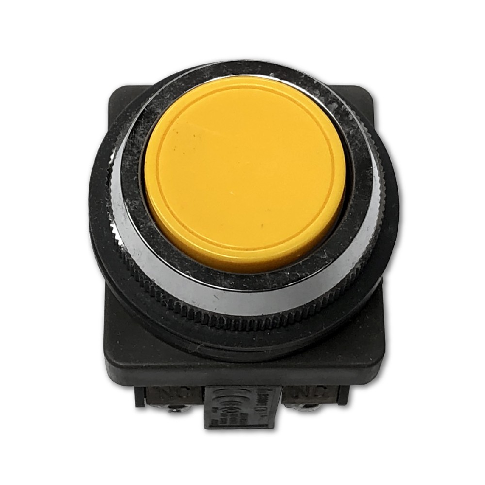 IDEC 和泉 φ30 TWN系列 黃色按鈕開關 平頭型 瞬時型 ABN111Y 開關控制箱配件 出清品 外觀不佳