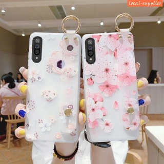 腕帶花朵手機殼 適用 三星 A20 A30 A50 A60 A70 A72018 手機殼 保護套 全包防摔 矽膠軟殼