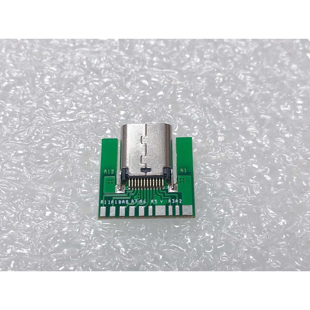 Type-C母座 USB-C母座 Type-C焊線式母頭帶PCB板連接器 SMT貼片 DIY實驗用 Type-C電路板
