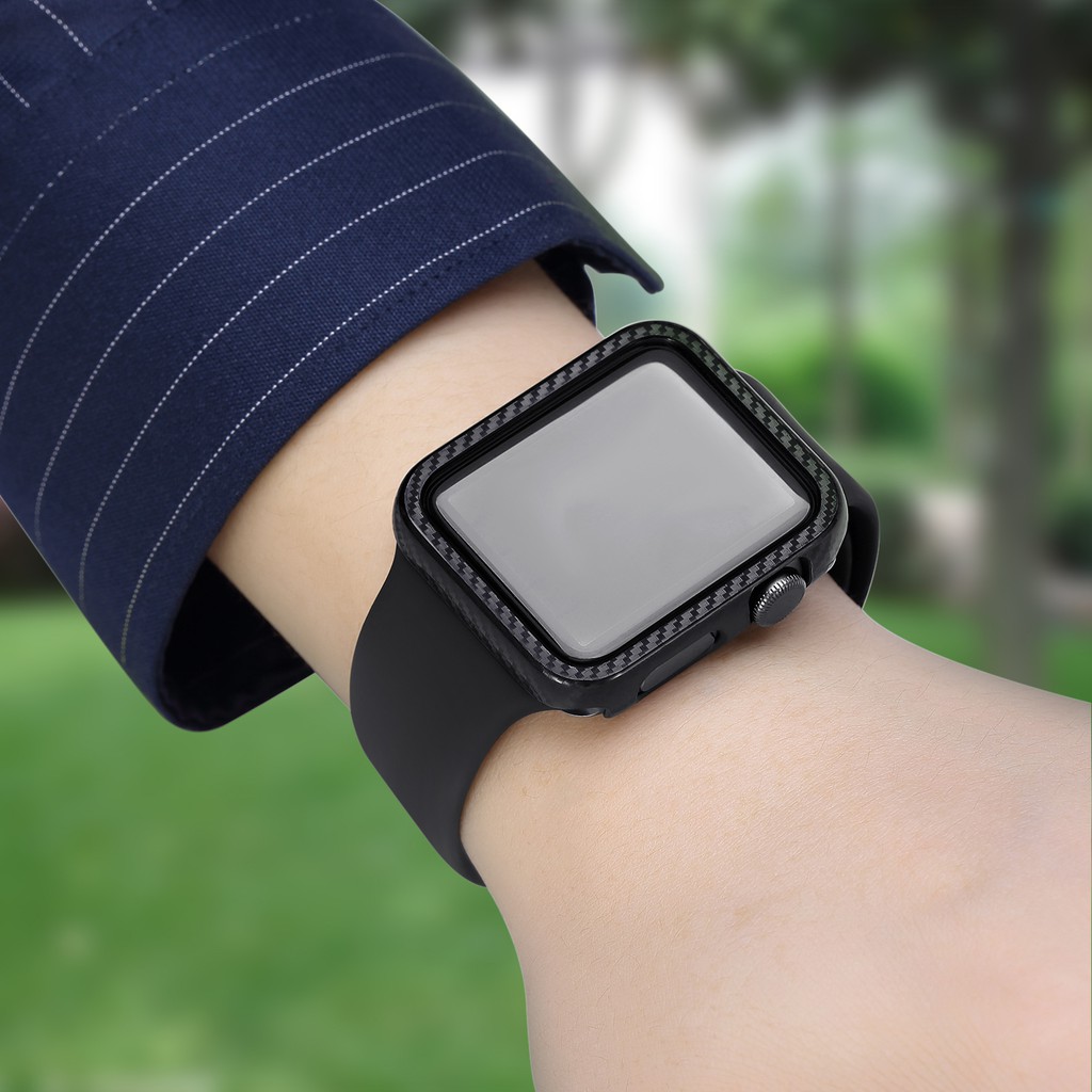 iwatch1/2/3/4/5/6代 蘋果手錶保護套 apple watch SE碳纖紋保護套 40mm/44mm保護殼