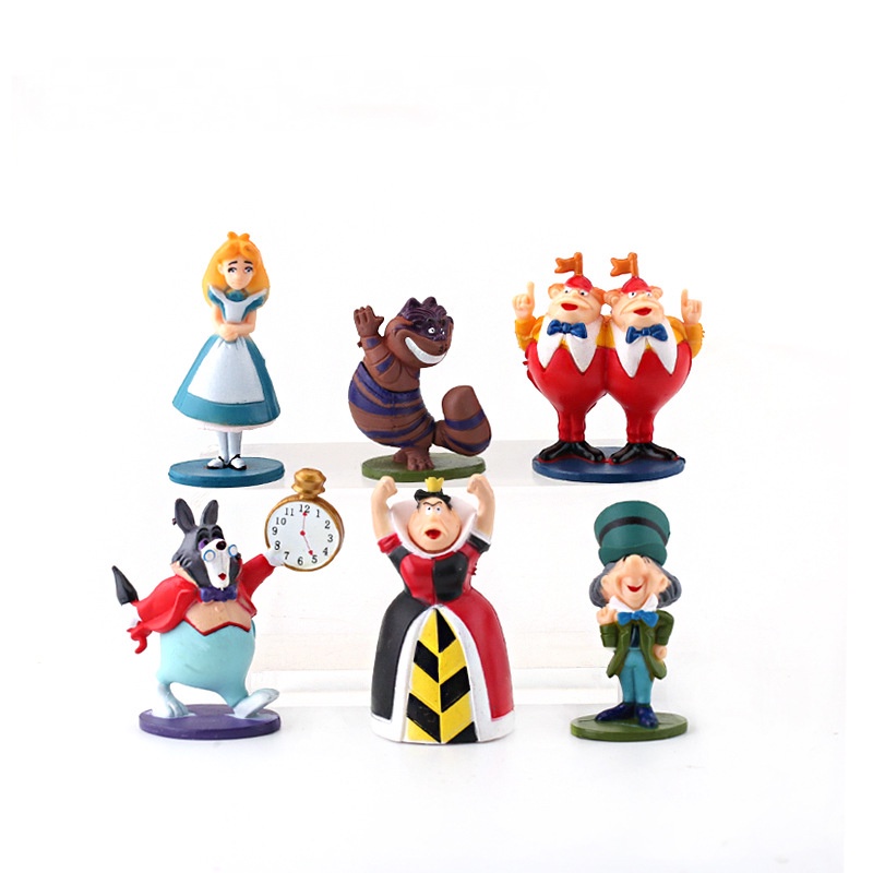 Alice in Wonderland 6 件 PVC 蛋糕飾品愛麗絲玩具圖
