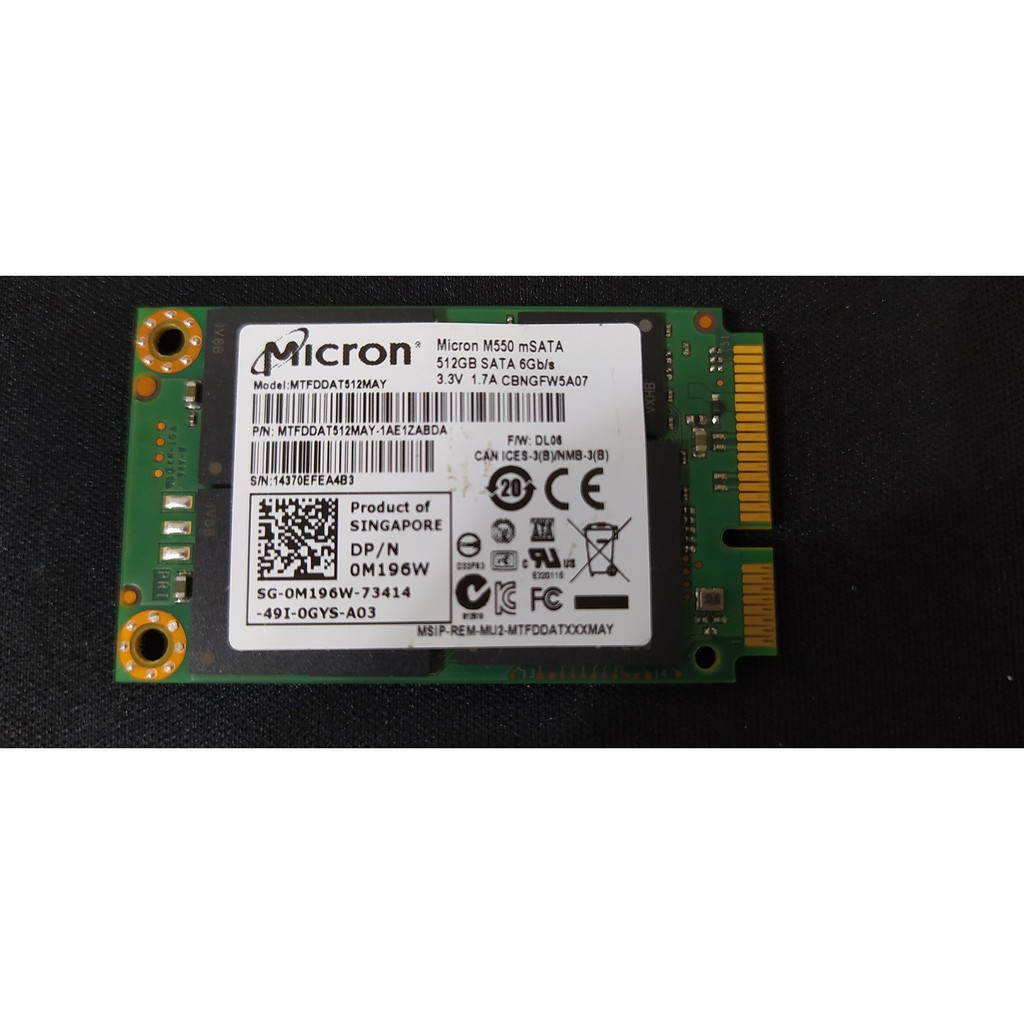 「售」MICRON M550 512G MSATA SSD