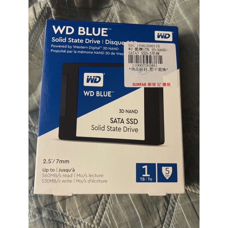 WD BLUE 3D NAND SSD 1TB 固態硬碟