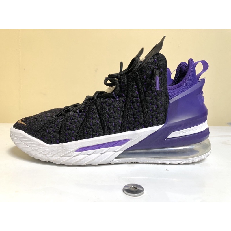 [二手]Nike LeBron 18 Lakers 黑紫金 湖人 CQ9284-004 US10.5