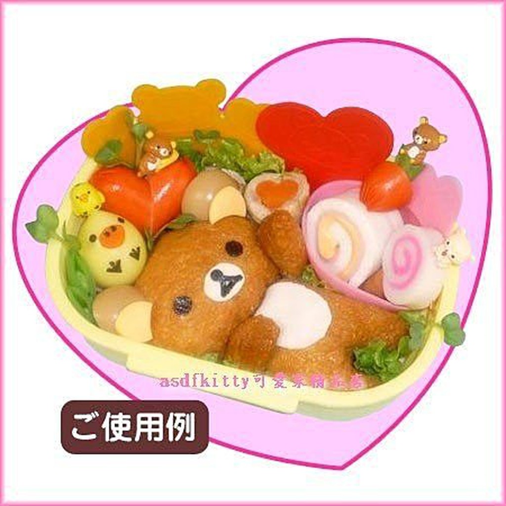 asdfkitty*拉拉熊/懶懶熊矽膠模型紅粉2入-便當菜隔盒/巧克力模型/手工皂模型-日本正版