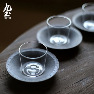 九土透明玻璃小茶杯品茗杯日式手工製​​耐熱玻璃小茶杯品茗杯聞香杯建盞日式杯泡茶具茶杯主人杯個人杯普洱茶杯XCBR0111
