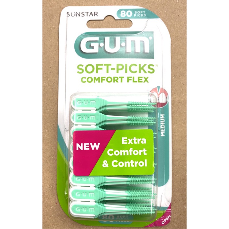 原裝輸入德國購回 SunSTAR GUM SOFT-PICKS 軟式牙間清潔棒 80支裝（非台灣 GUM 公司貨  ）