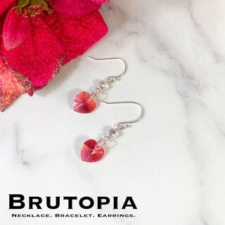 Brutopia | Heart of Crystal. |925純銀心型耳環 Swarovski 水晶純銀耳環