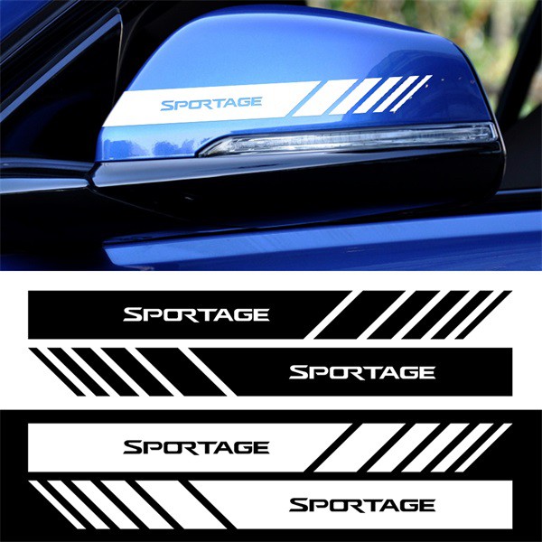 2 件/批起亞 Sportage Sport Logo 汽車後視鏡乙烯基防水貼紙貼花汽車裝飾