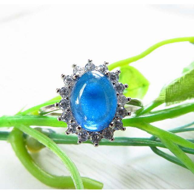 天然藍寶石藍剛玉戒指銀鑲嵌活圈內徑可調男戒女戒9*7mm通透最具保值增值潛力首選首飾飾品