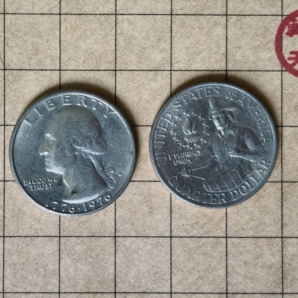 ［出清-賠售］面值=台幣7.5元 美國紀念幣 1976 建國200年 25分