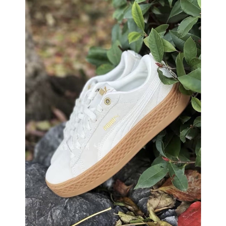 帝安諾 實體店面✨- PUMA 品牌 SMASH PLATFORM SD 米白色焦糖厚底鞋 366488-03