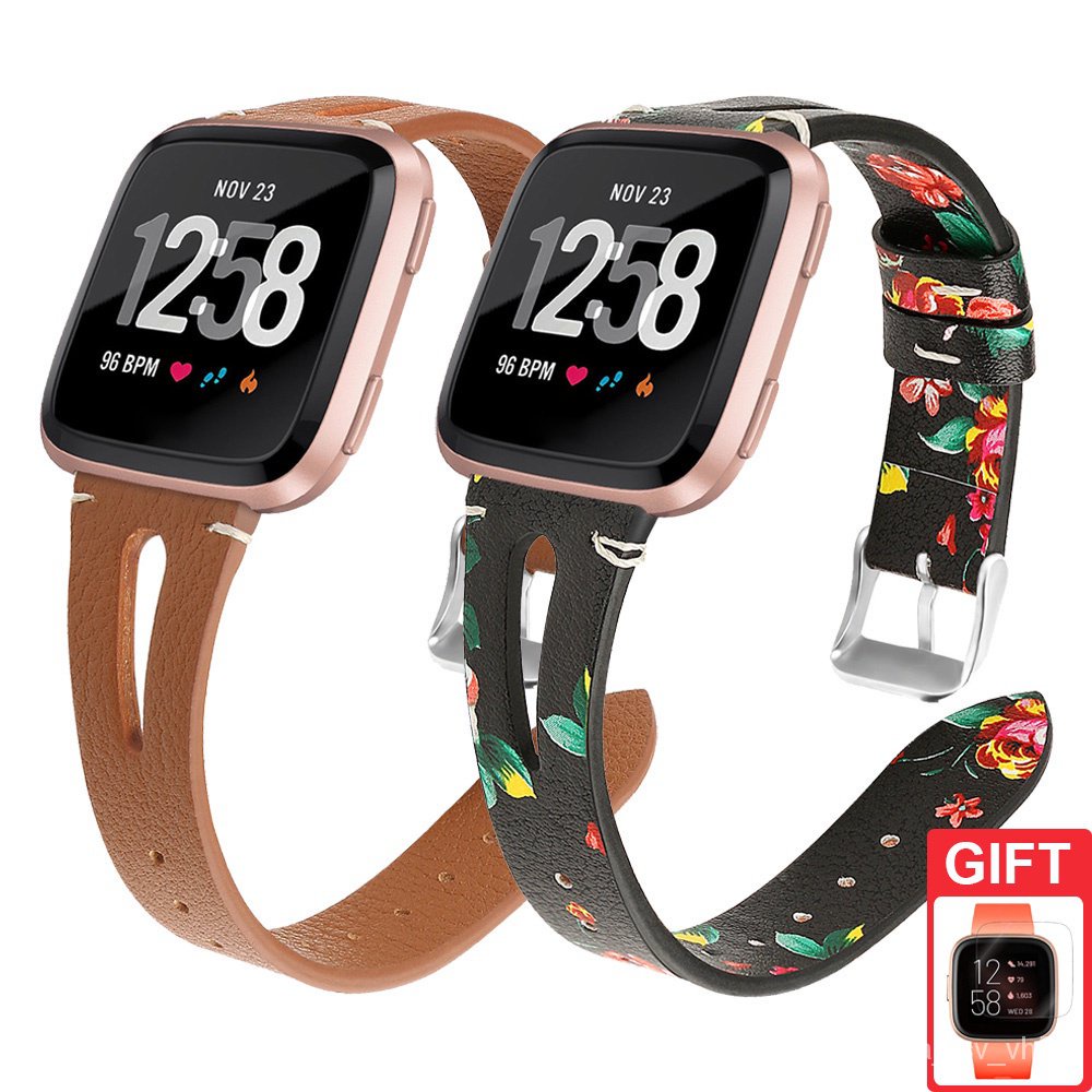 🍃下殺🍃Fitbit Versa 2 錶帶 Versa 真皮錶帶 Versa Lite 彩花錶帶 Versa2 運動腕帶