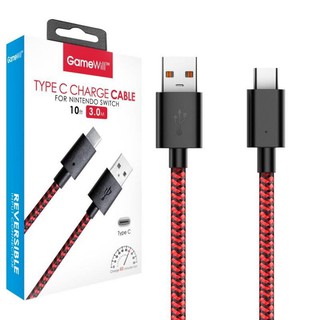 GameWill品牌Switch週邊 NS 美國進口3A Type-C 編織3.0USB 極速充電線 3公尺【魔力電玩】