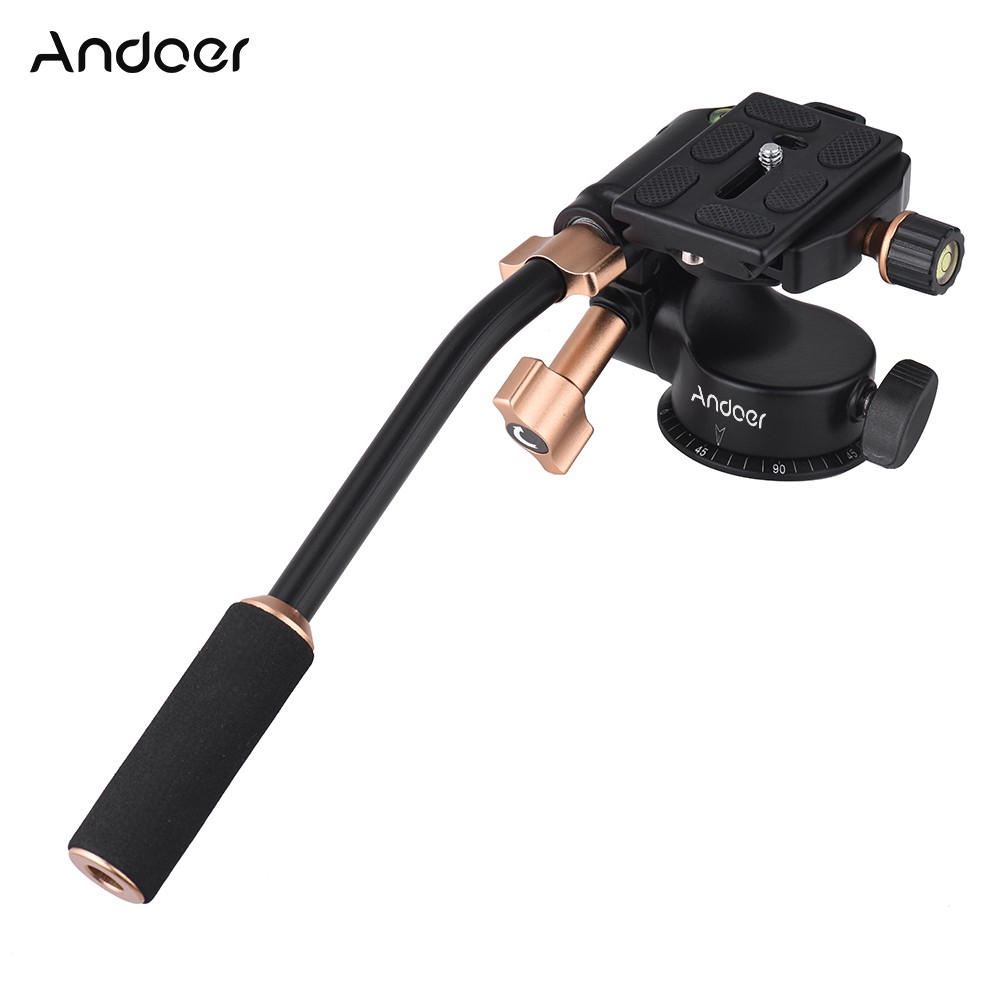 Andoer Q08S 鋁合金3D雲臺 攝影攝像輕便阻尼雲臺 相機螺絲接口1/4" 雲臺接口3/8" 支持360度全景拍