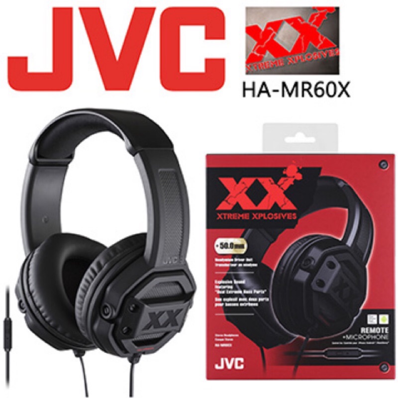 JVC HA-MR60X 重低音智慧型線控耳罩式耳機 黑色 近全新